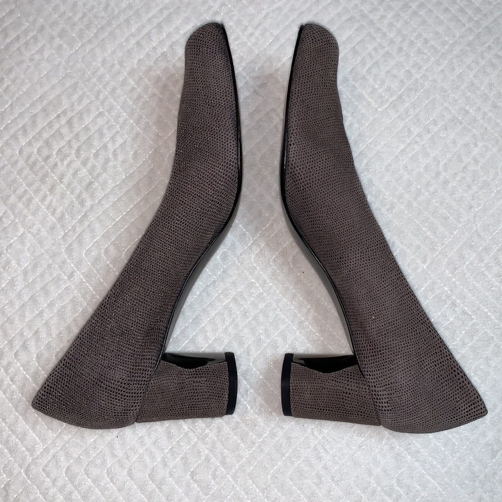 Stuart Weitzman Textured Block Heel Pump, Taupe B… - image 4